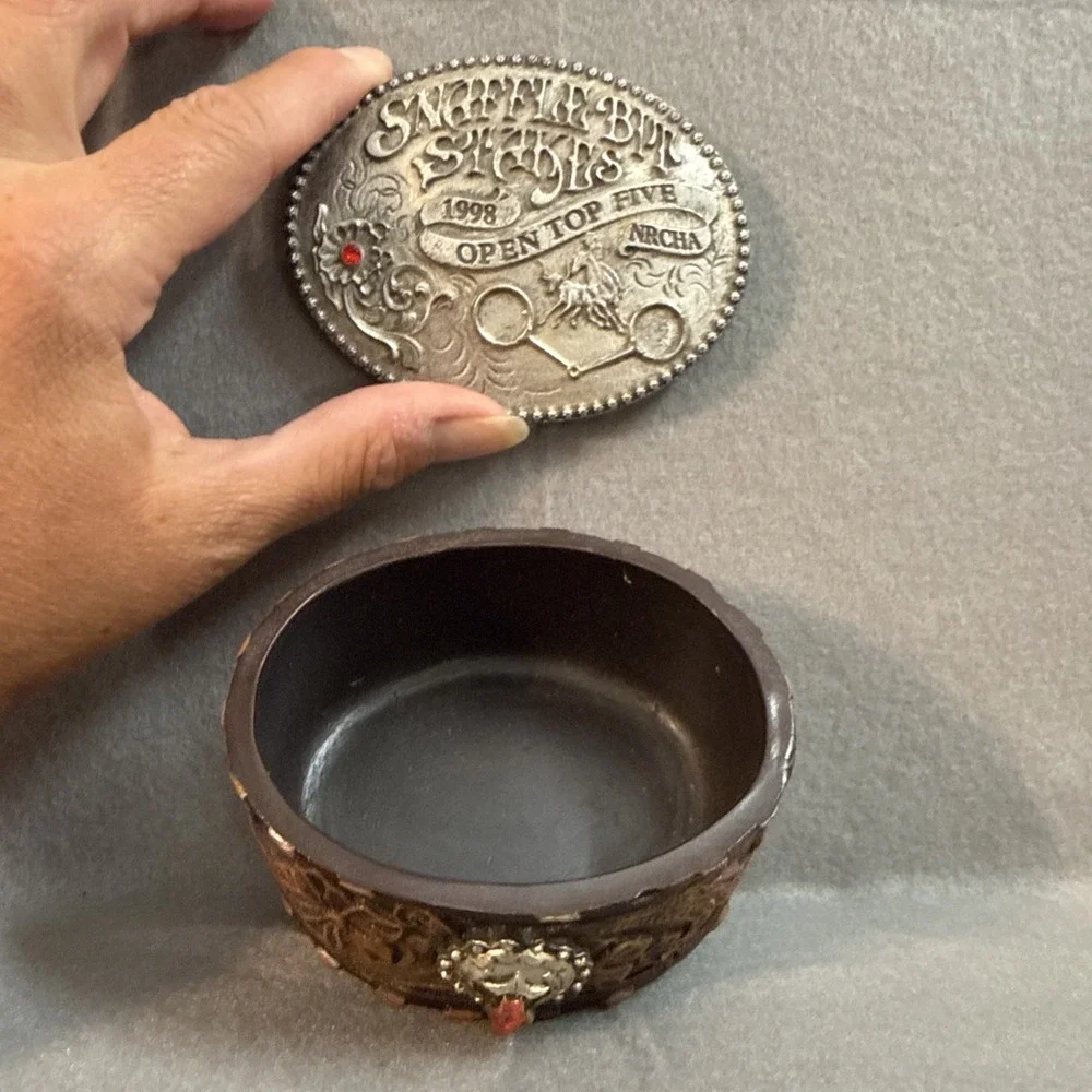 Western Style Trinket Box 1998 Open Top 5 NRCH Sniffle Bit Stakes